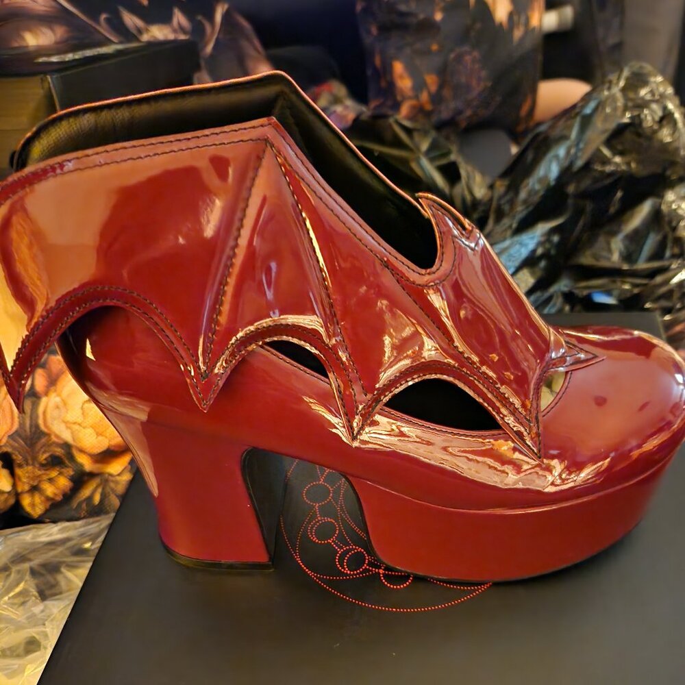 StrangeCvlt Vampira Oxblood size 8
